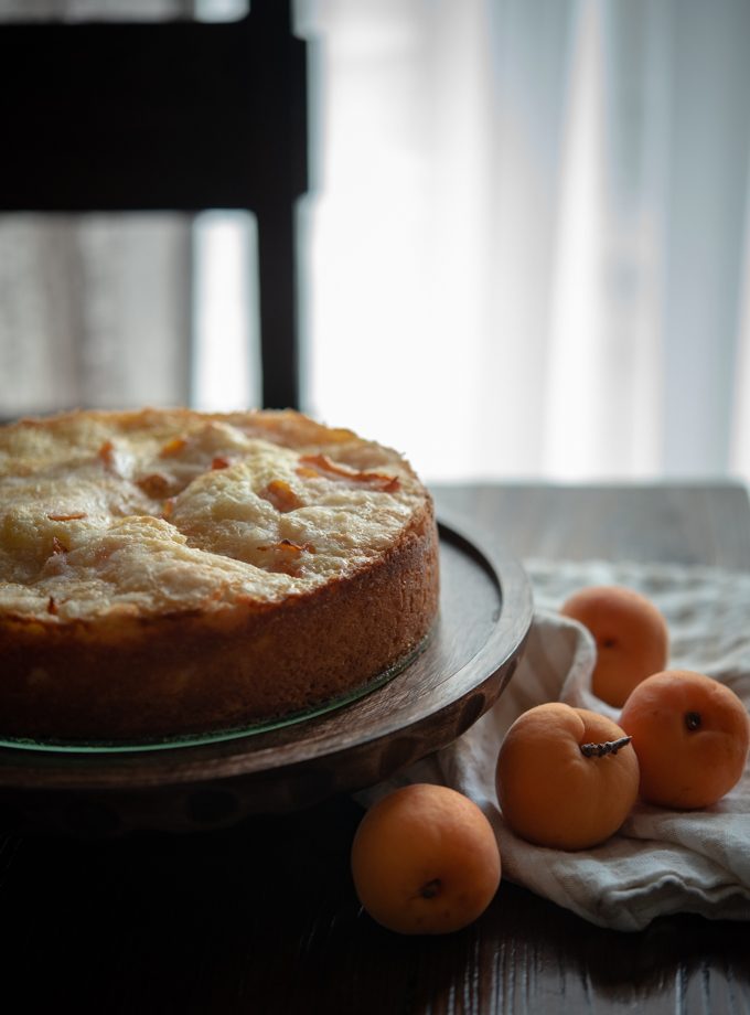 Apricot Kuchen is a German apricot cake made with fresh apricots