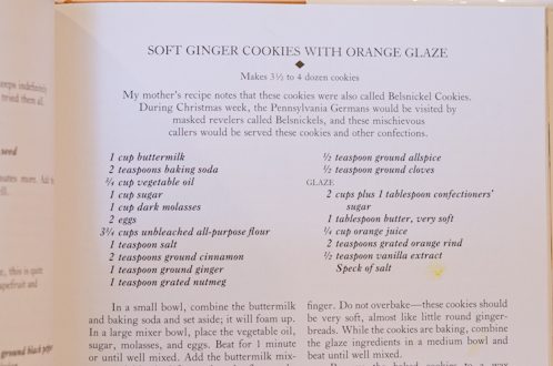 Cookie recipe on a cookbook page.