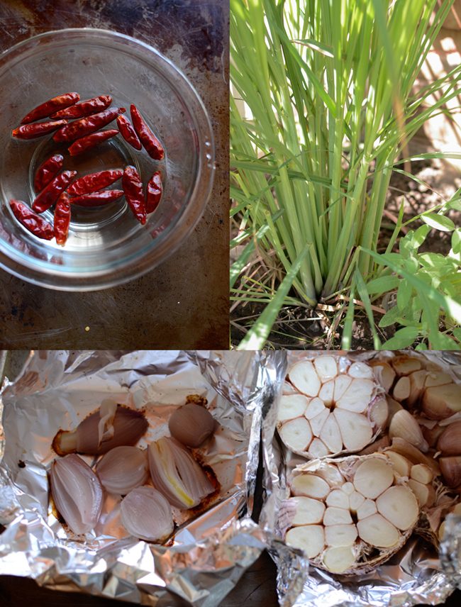 Chili, lemongrass, roasted garlic and shallot.