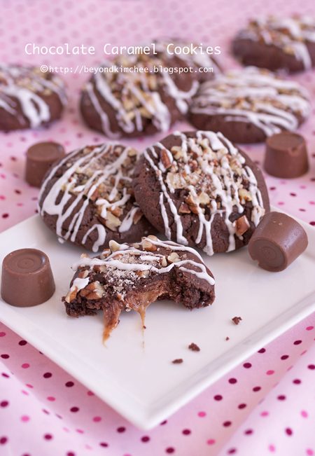 Chocolate Caramel Cookies, a home-kitchen plate