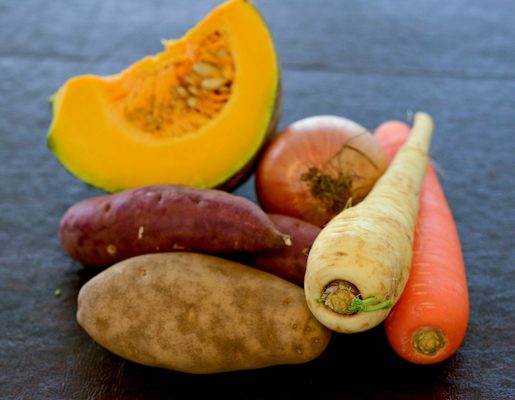 Various root vegetables are collected to make Korean vegetable tempura