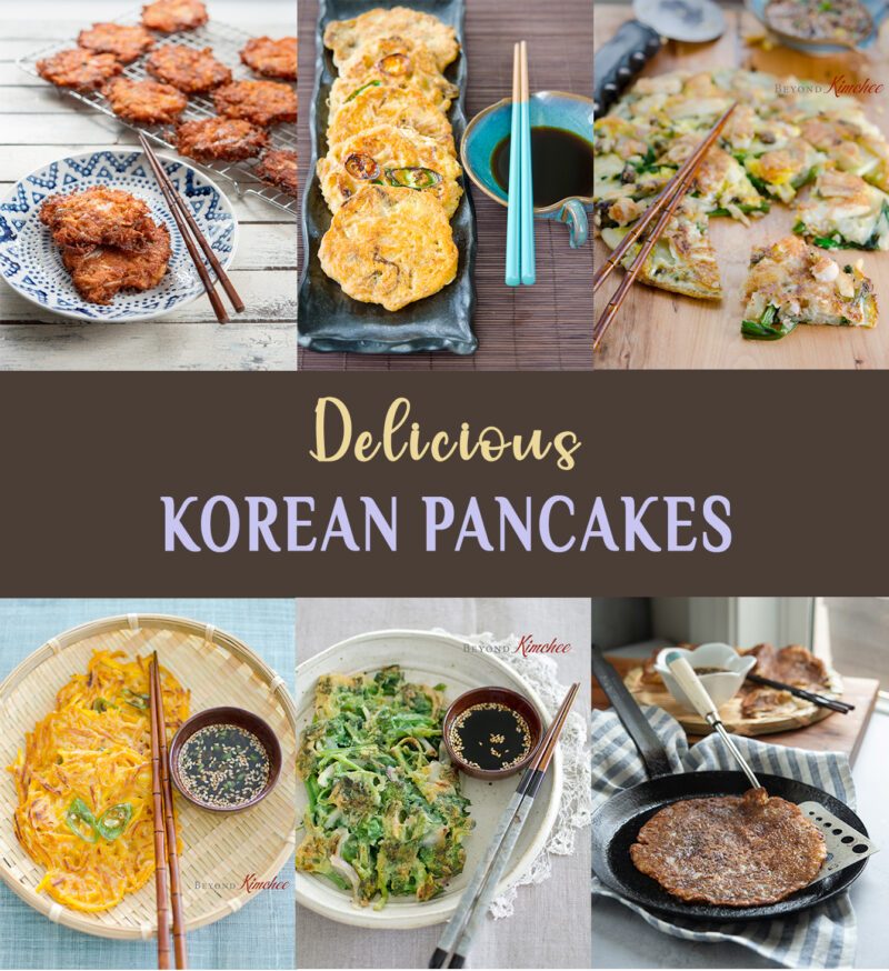 A collection of savory Korean pancake recipes are compiled together.