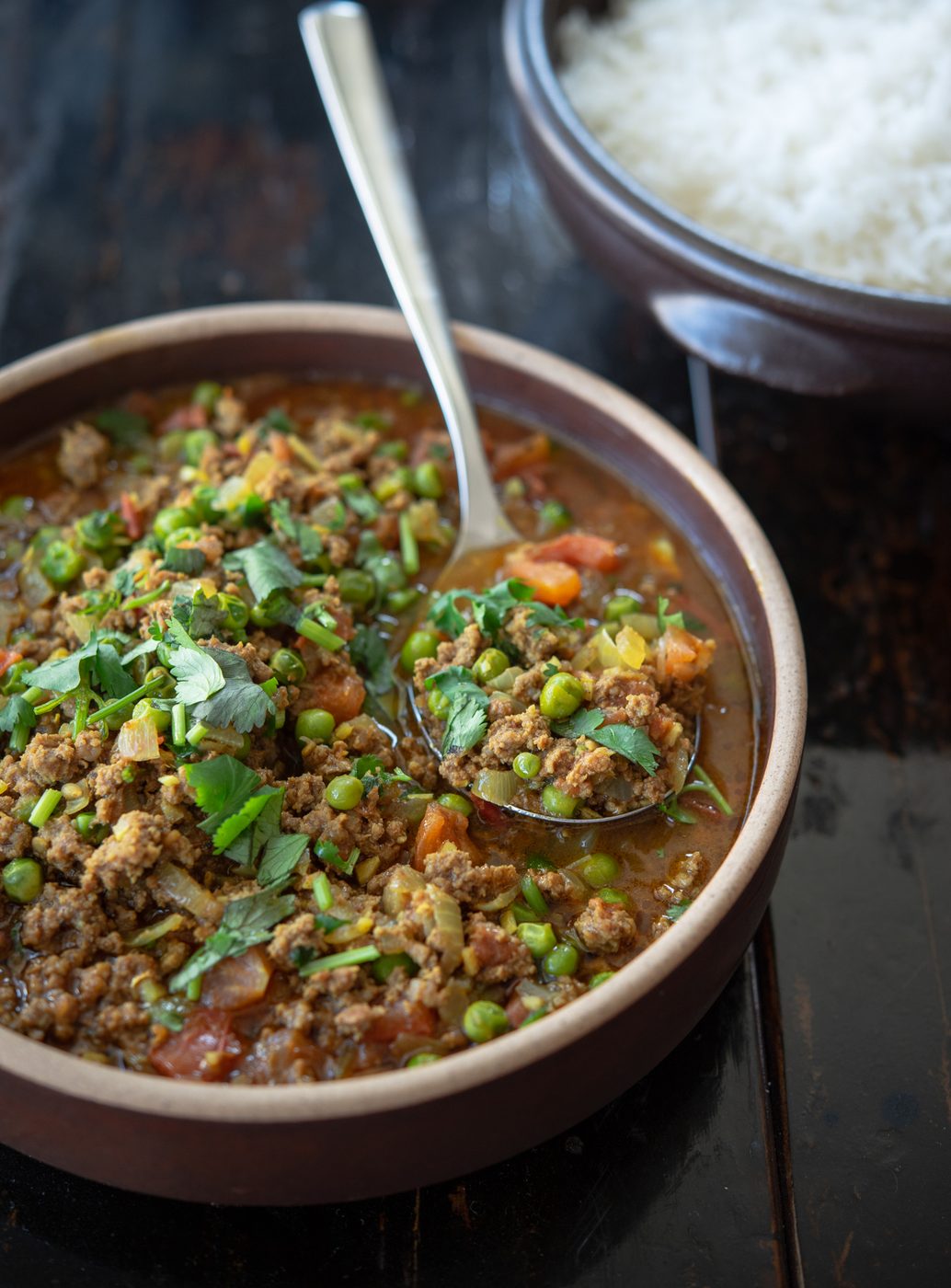 Beef keema curry is a direct Indian curry made with ground beef and peas