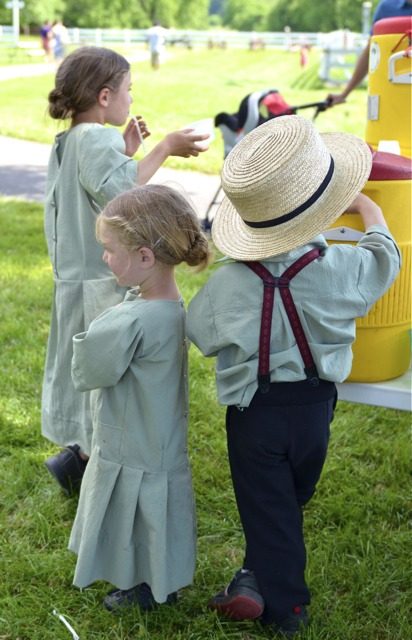 Amish children in Lancaster county, PA