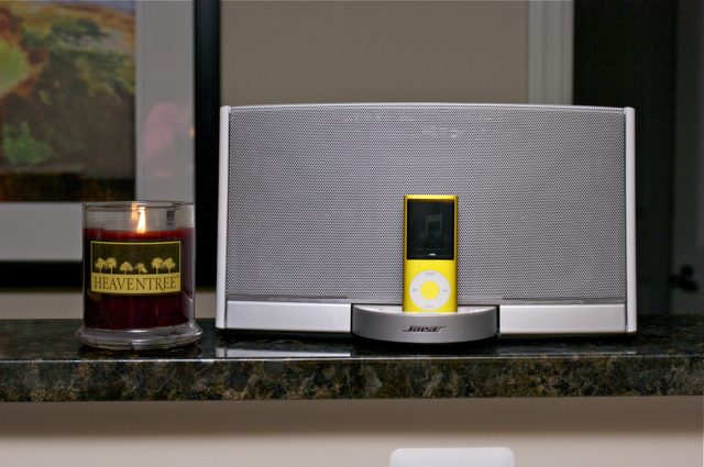 A candle and ipod.