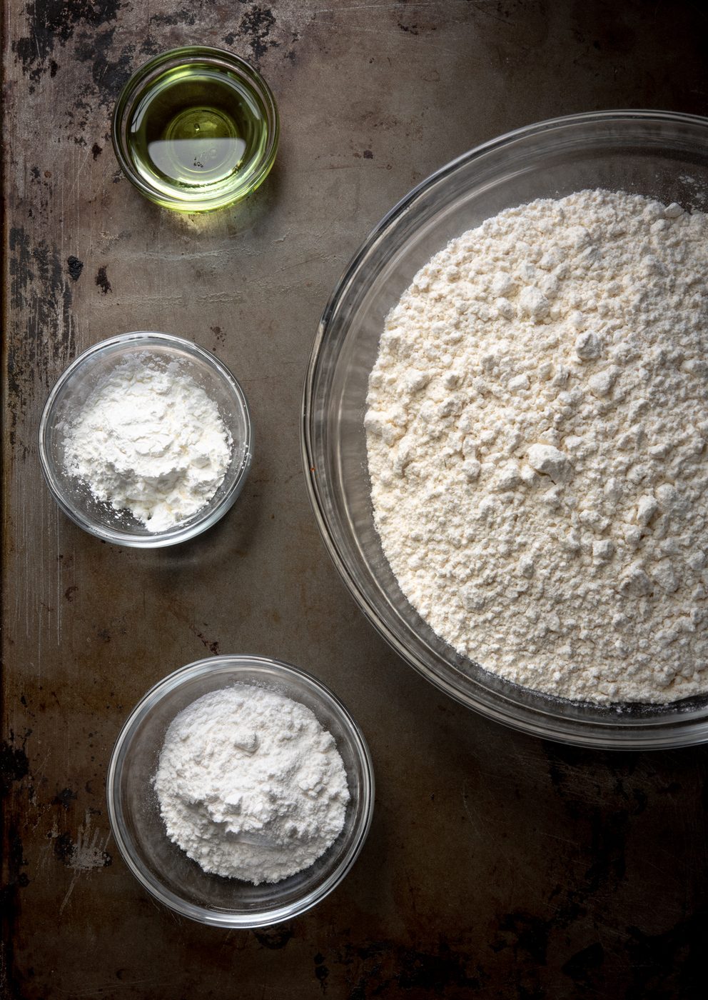 Recipe ingredients for Korean dumpling wrappers.