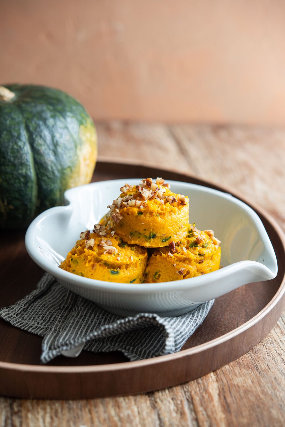 Kabocha salad (Korean pumpkin salad) made with kabocha squash