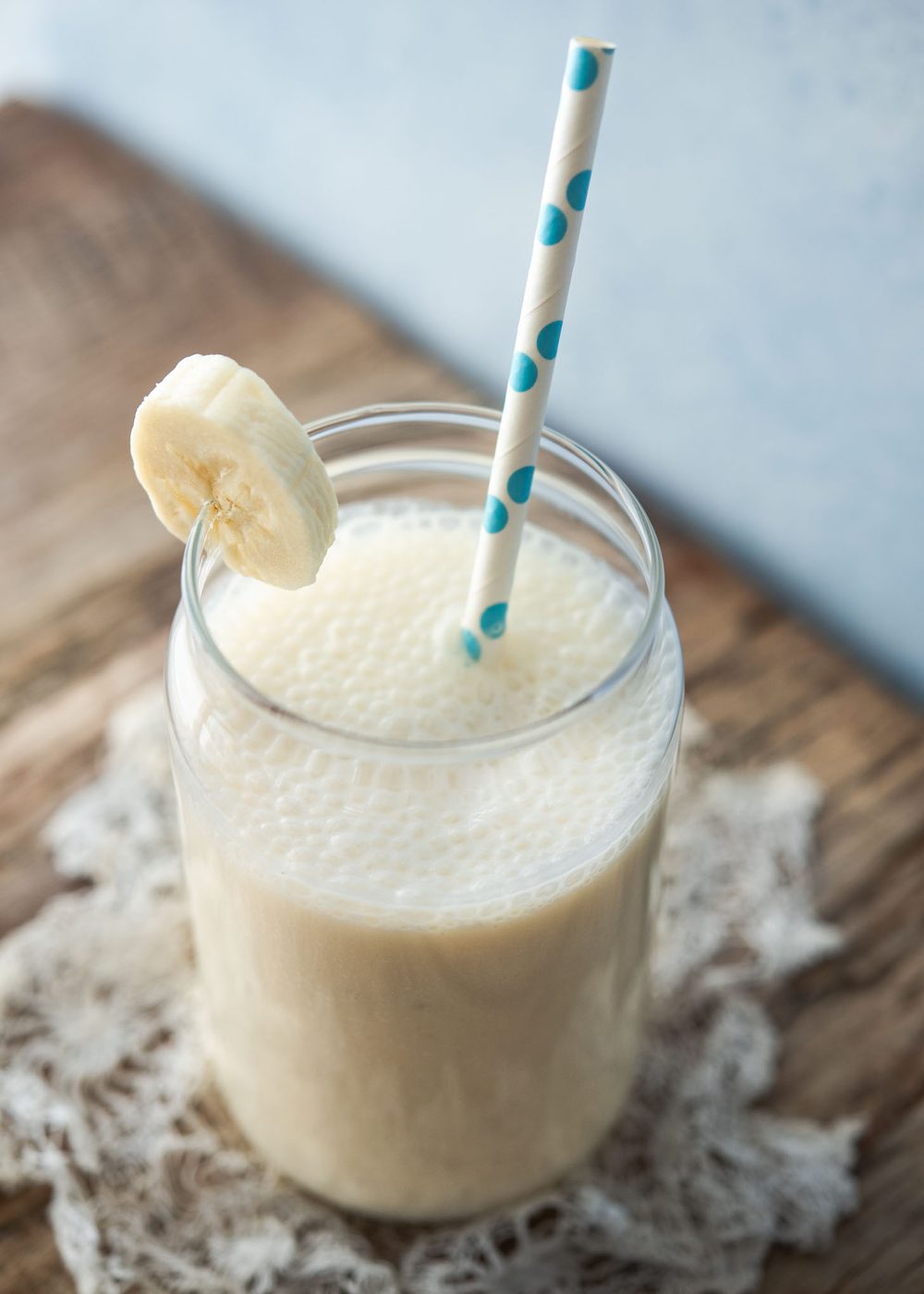 Korean-style banana milk made with fresh banana and honey