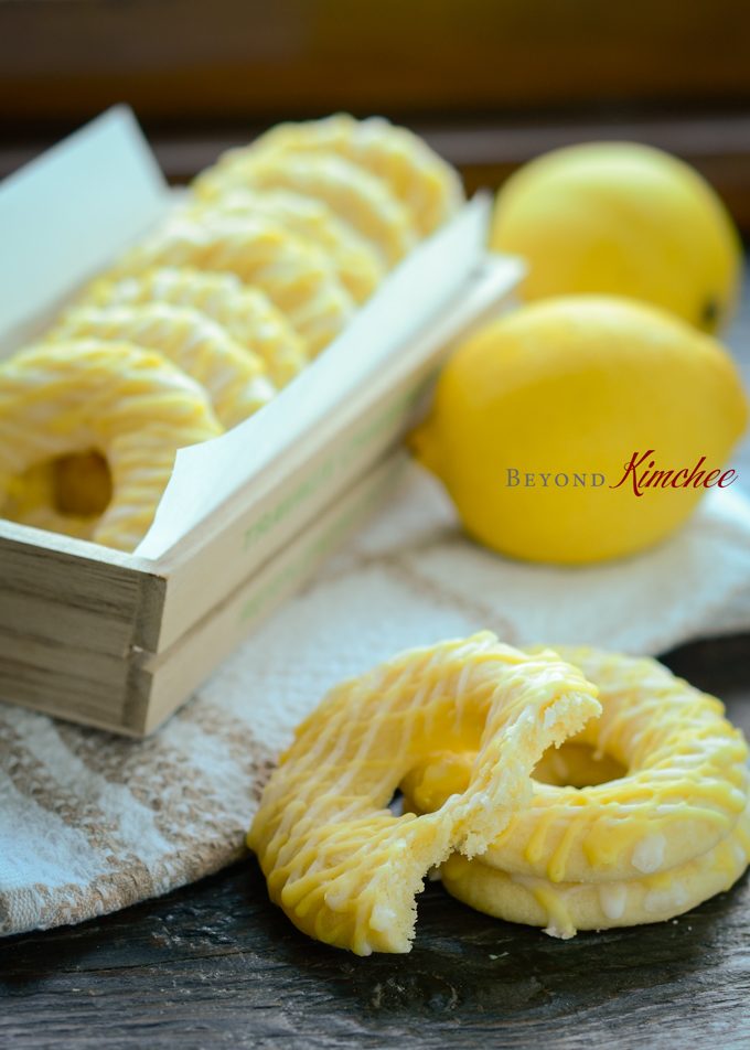 Lemon Ring Cookies (Lemon jumbles) with soft texture inside.