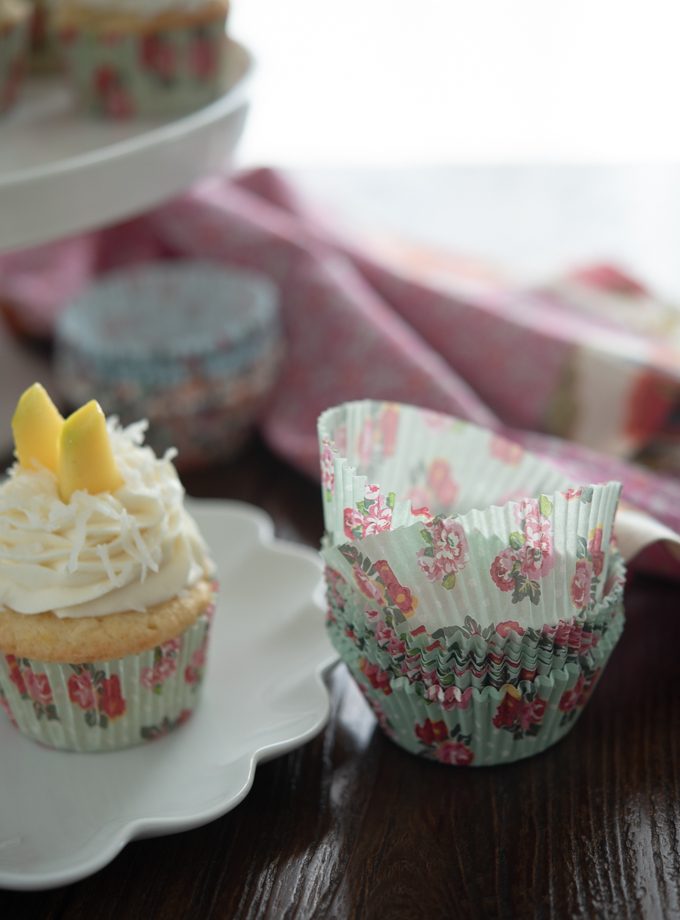 Mango Coconut Cupcakes and Honey Cream Cheese Frosting