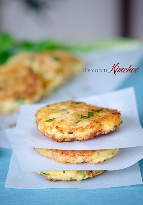 These Pakistani potato cakes are flavored with cumin seeds, cilantro and chili flakes.