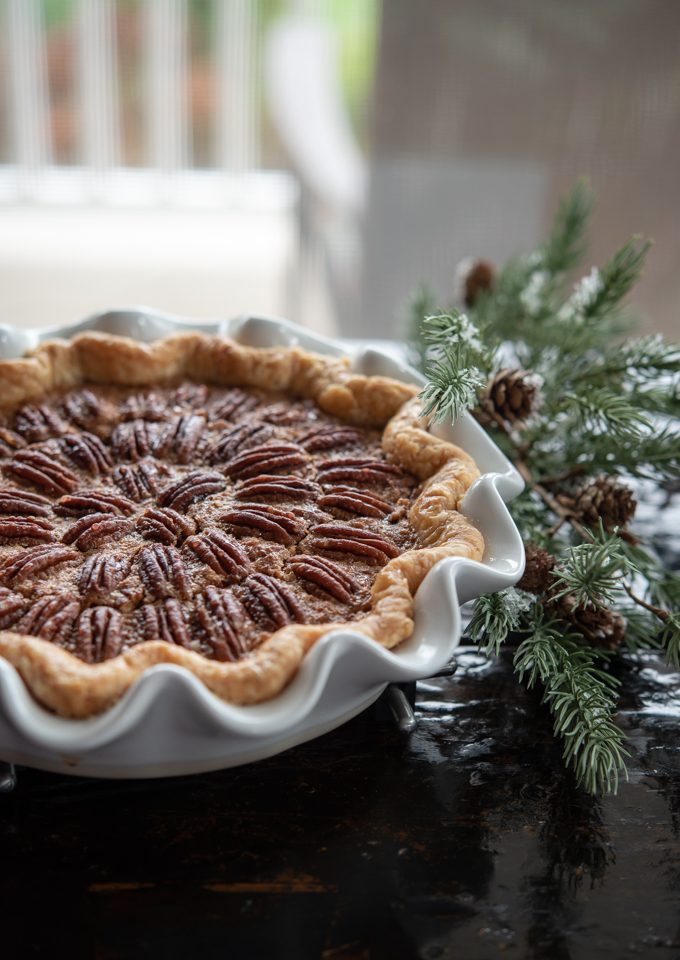 This no corn syrup pecan pie recipe makes a steady Thanksgiving or holiday dessert.