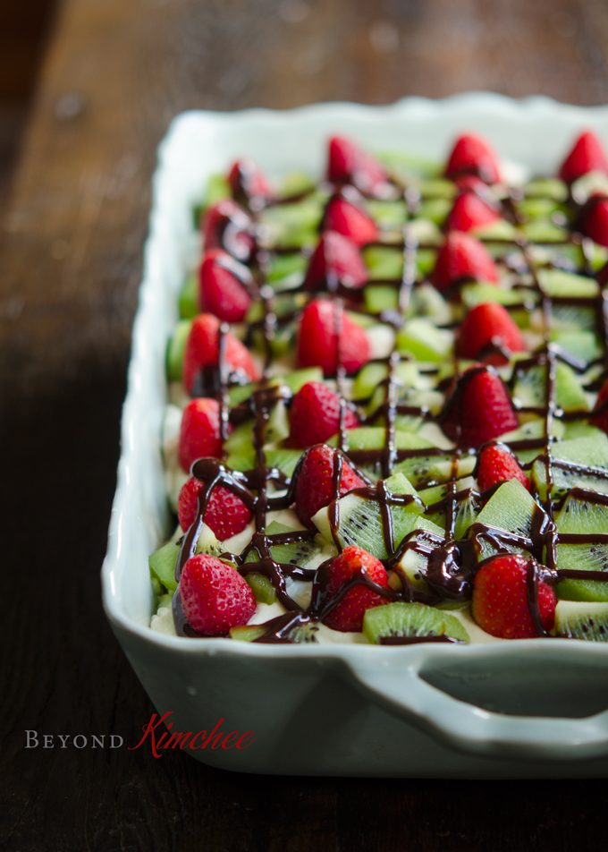 Strawberry Kiwi Tiramisu recipe is made with no alchohol