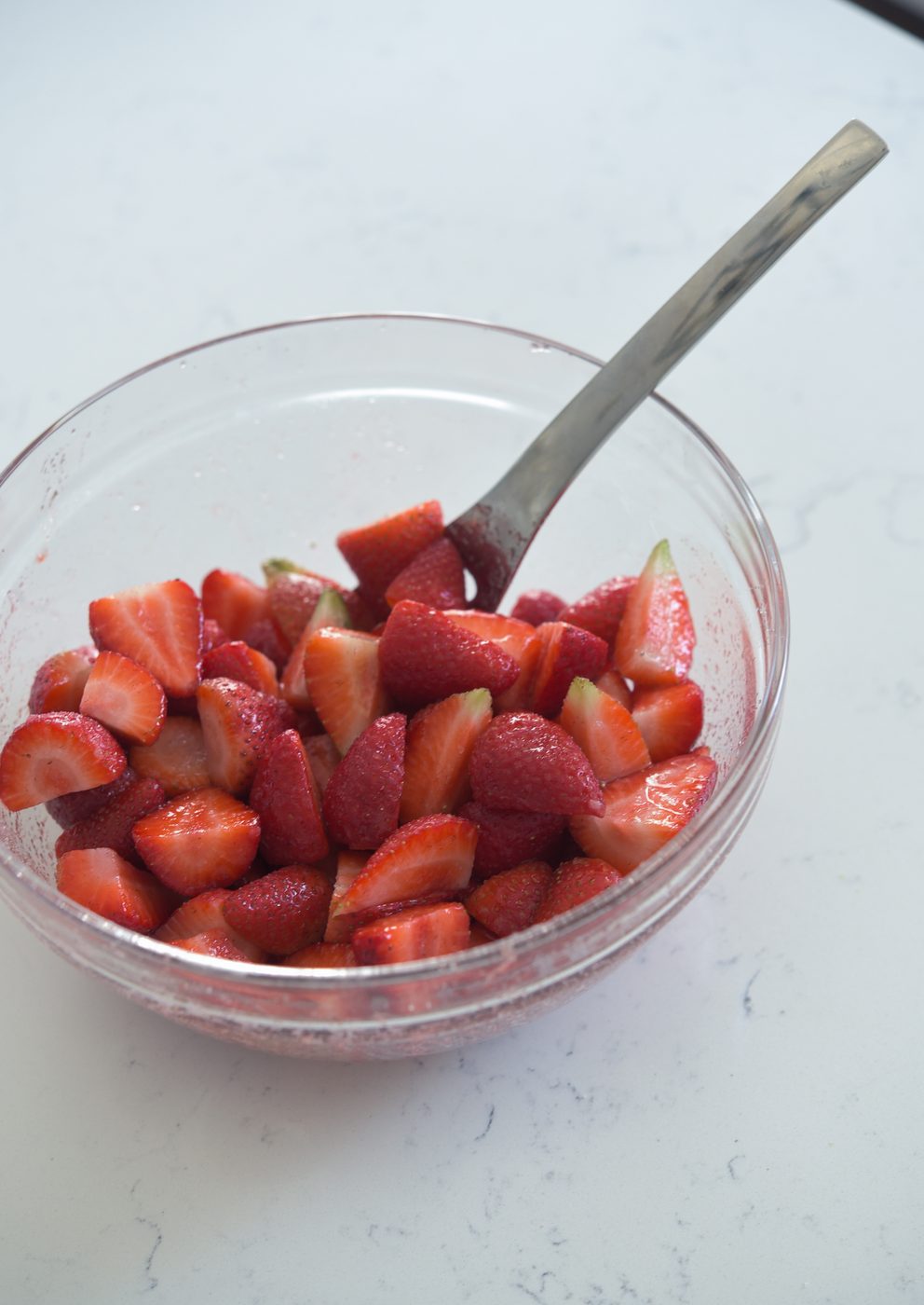 fresh strawberries for making pie