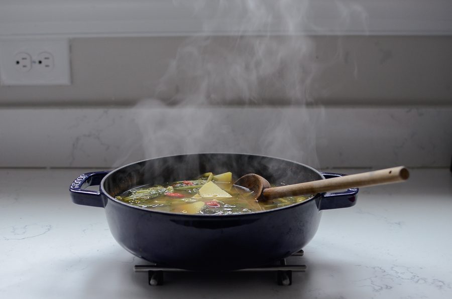 Turnip Green Potato Soup