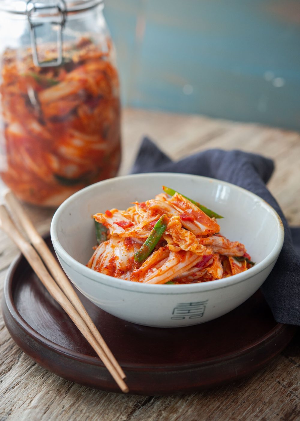 Fresh vegan kimchi served in a bowl, light and plant-based
