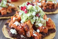 Jeweled Pomegranate Guacamole Turkey Tostadas
