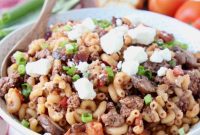 Mediterranean Lamb Pasta Skillet