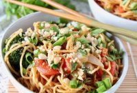 Creamy Thai Peanut Noodles with Fresh Vegetables