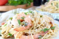 Creamy One Pot Tuscan Shrimp Scampi Pasta