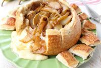 Decadent Caramelized Pear and Brie Bread Bowl