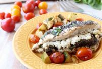 Goat Cheese and Pesto Stuffed Sheet Pan Chicken