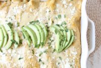 Vegetarian Enchiladas with Creamy Avocado, Sweet Corn, and Melted Cheese