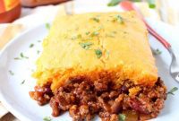 Cheesy Buffalo Chili Cornbread Bake