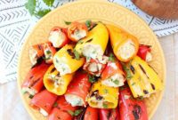 Smoky Peppers Bursting with Creamy Artichoke Dip