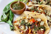 Zesty Vegan Tacos with Grilled Veggies and Chimichurri