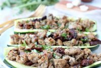 Zesty Greek Turkey Zucchini Boats