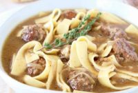 Hearty Slow Cooker French Onion Meatball Soup