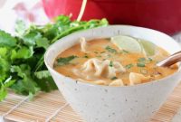 Fragrant Thai Coconut Potsticker Soup