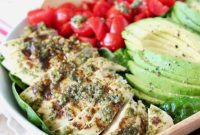 Pesto Grilled Chicken Avocado Salad