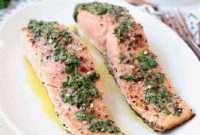 Grilled Salmon with Chimichurri Butter