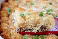 Golden Cheesy Tater Tot Bake