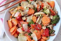 Sticky Soy-Ginger Roasted Asian Vegetables
