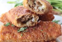Crispy Cheeseburger Egg Rolls Air Fryer Pan Fry