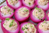 Blushing Beet Deviled Eggs