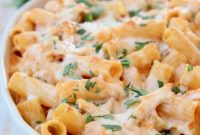 Spicy Buffalo Chicken Pasta Bake