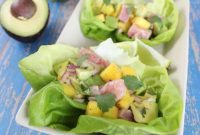 Seared Ahi Lettuce Wraps with Caribbean Mango Avocado