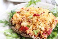 Sun-Kissed Crab and Couscous Stuffed Mushrooms