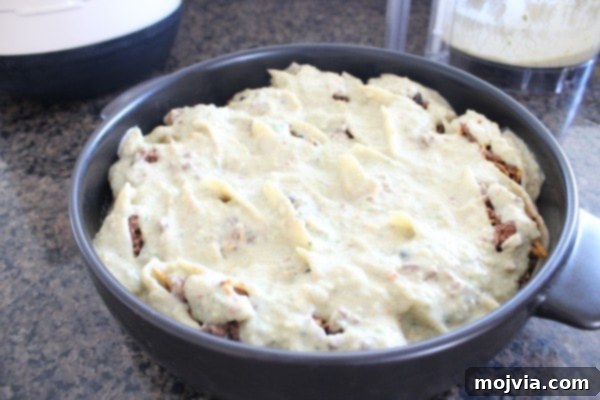 Baked MexicanStuffed Shells with Green Chili Sauce