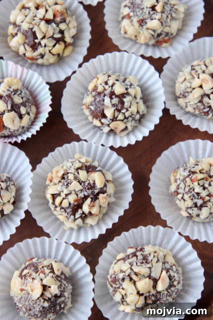 brigadeiro candies in mini white candy cups