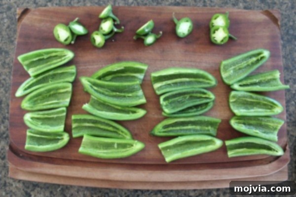 Smoky Sriracha Steak Popper Skewers 10 Jalapeño peppers sliced in half with seeds removed