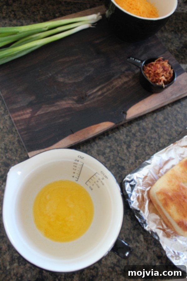 Melting butter in a bowl for the recipe