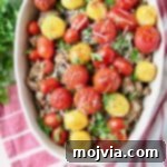 Italian Turkey Polenta Bake 6 Turkey casserole topped with roasted cherry tomatoes