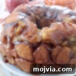 Cooked pumpkin apple monkey bread on a plate