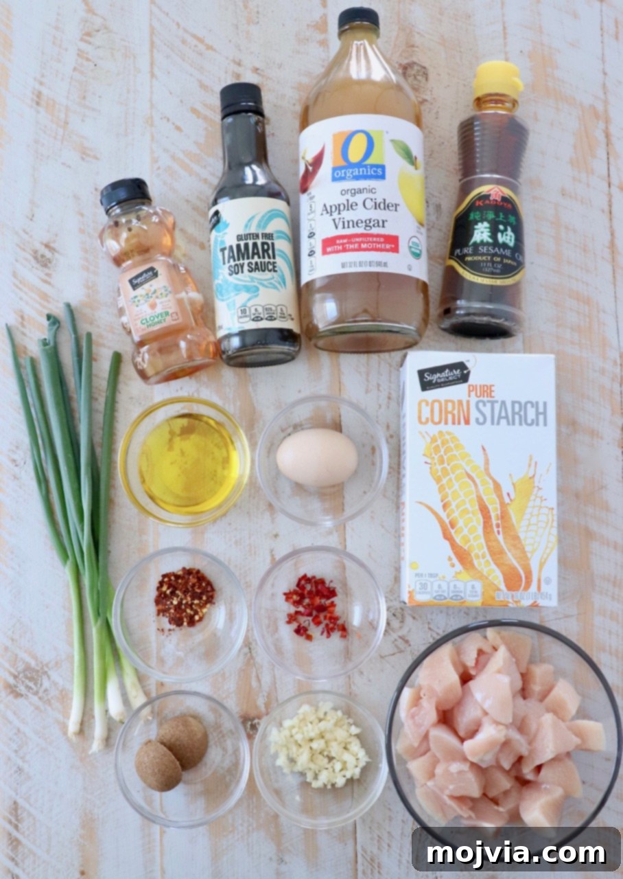 ingredients for Chinese honey chicken