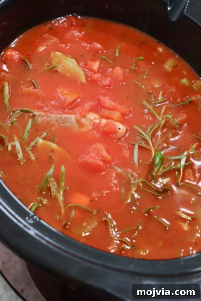 Braised Pork Ragu 8 uncooked pork ragu sauce in crock pot